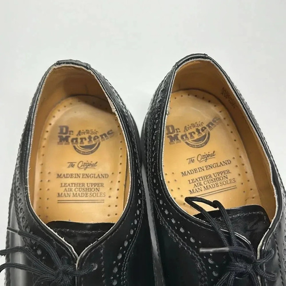 Doc Martens Oxfords Shoes Lace Up Vintage Made England Leather Black UK 9 US 10 - Picture 7 of 13